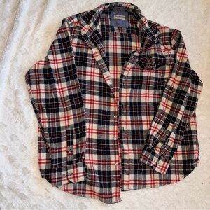 Tallwoods Red,White,Black Flannel with Front Pocket - Size XS